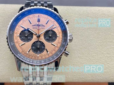 BLS factory Breitling Navitimer Super Clone B01 Chronograph Copper Dial Watch 43mm